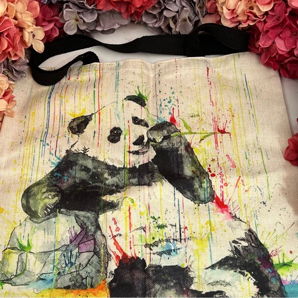 Eco-Friendly Colorful Rain Giant Panda Folding Tote Bag - Picture 5 of 13